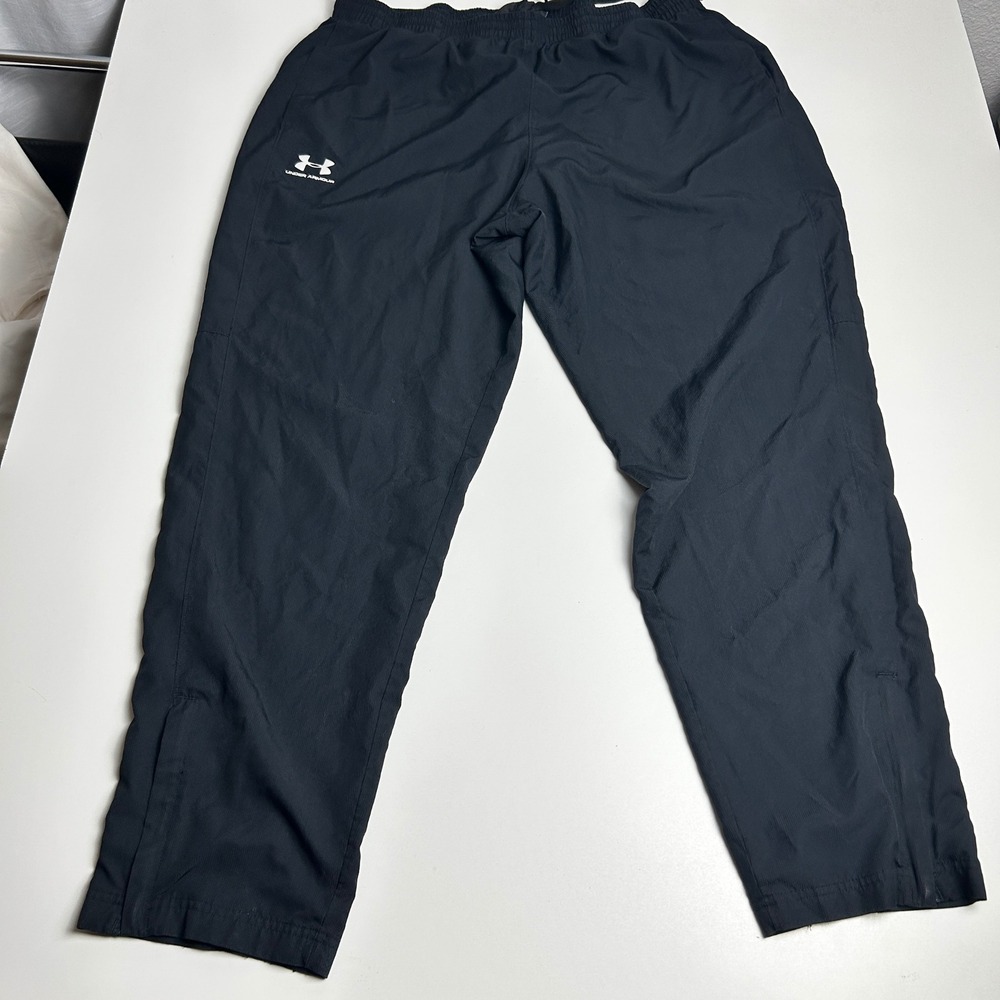 Under Armour Mens Black Loose Fit Mesh Lined Track Pants 2XL Ripstop Athletic